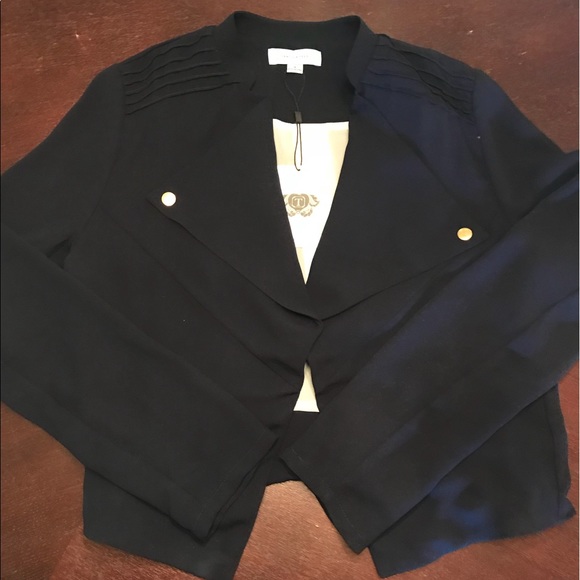 Navy Blue Cropped Jacket Size M - Picture 1 of 8